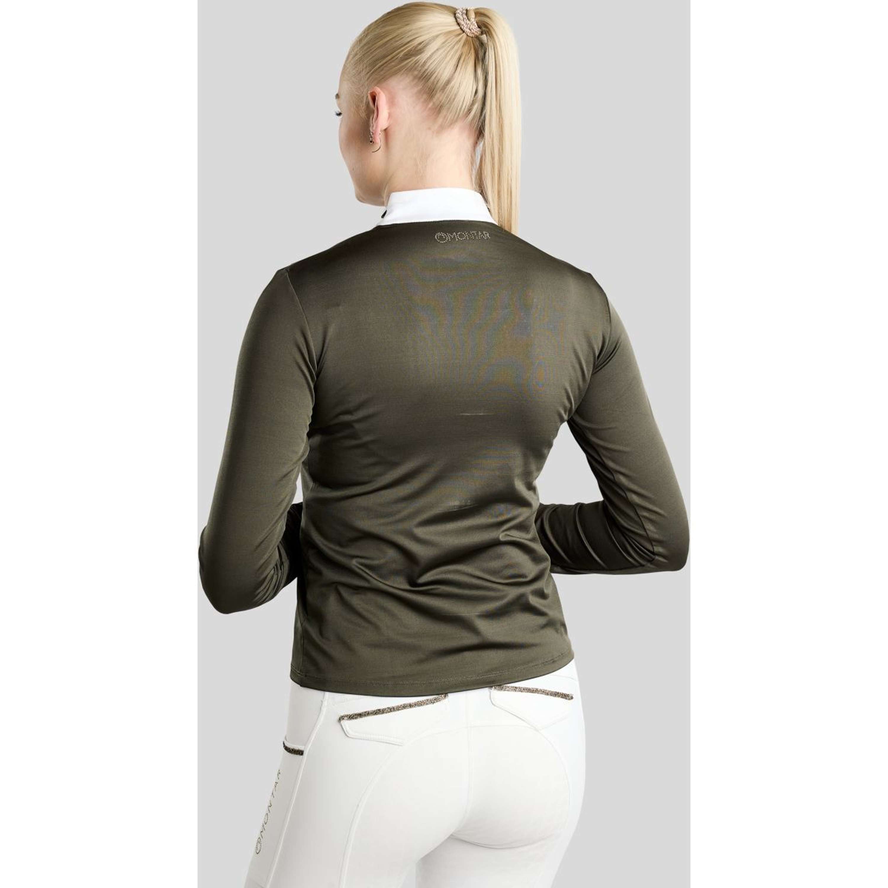 Montar Turniershirt MoEve Golden Quartz Crystals Lange Ärmel Forest Green