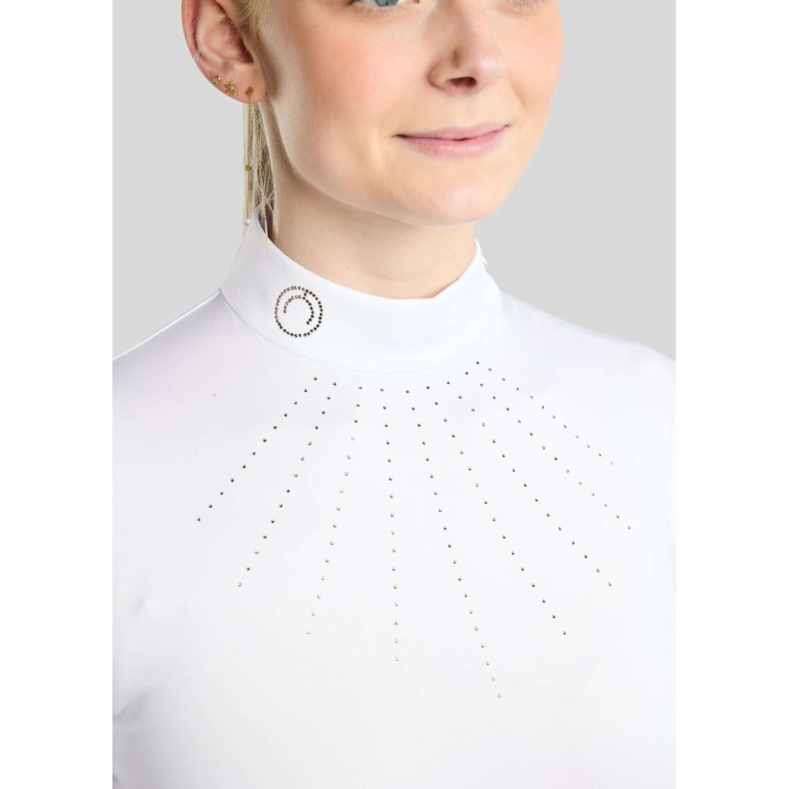 Montar Turniershirt MoEve Golden Quartz Crystals Lange Ärmel Weiß Montar Turniershirt MoEve Golden Quartz Crystals Lange Ärmel Weiß