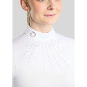 Montar Turniershirt MoEve Golden Quartz Crystals Lange Ärmel Weiß