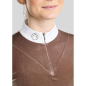 Montar Turniershirt MoValerie Velvet Golden Quartz Crystals Lange Ärmel Nougat Brown