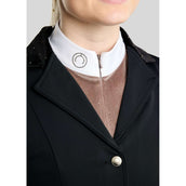 Montar Turniershirt MoValerie Velvet Golden Quartz Crystals Lange Ärmel Nougat Brown