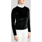 Montar Turniershirt MoValerie Velvet Golden Quartz Crystals Lange Ärmel Schwarz