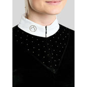 Montar Turniershirt MoValerie Velvet Golden Quartz Crystals Lange Ärmel Schwarz