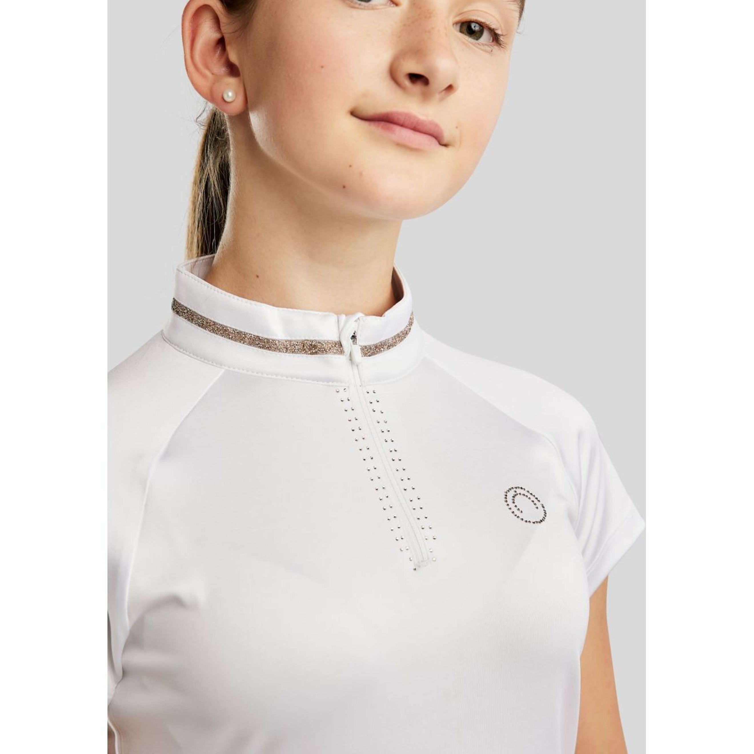 Montar Turniershirt MoLila Champagne Crystals Junior Weiß Montar Turniershirt MoLila Champagne Crystals Junior Weiß