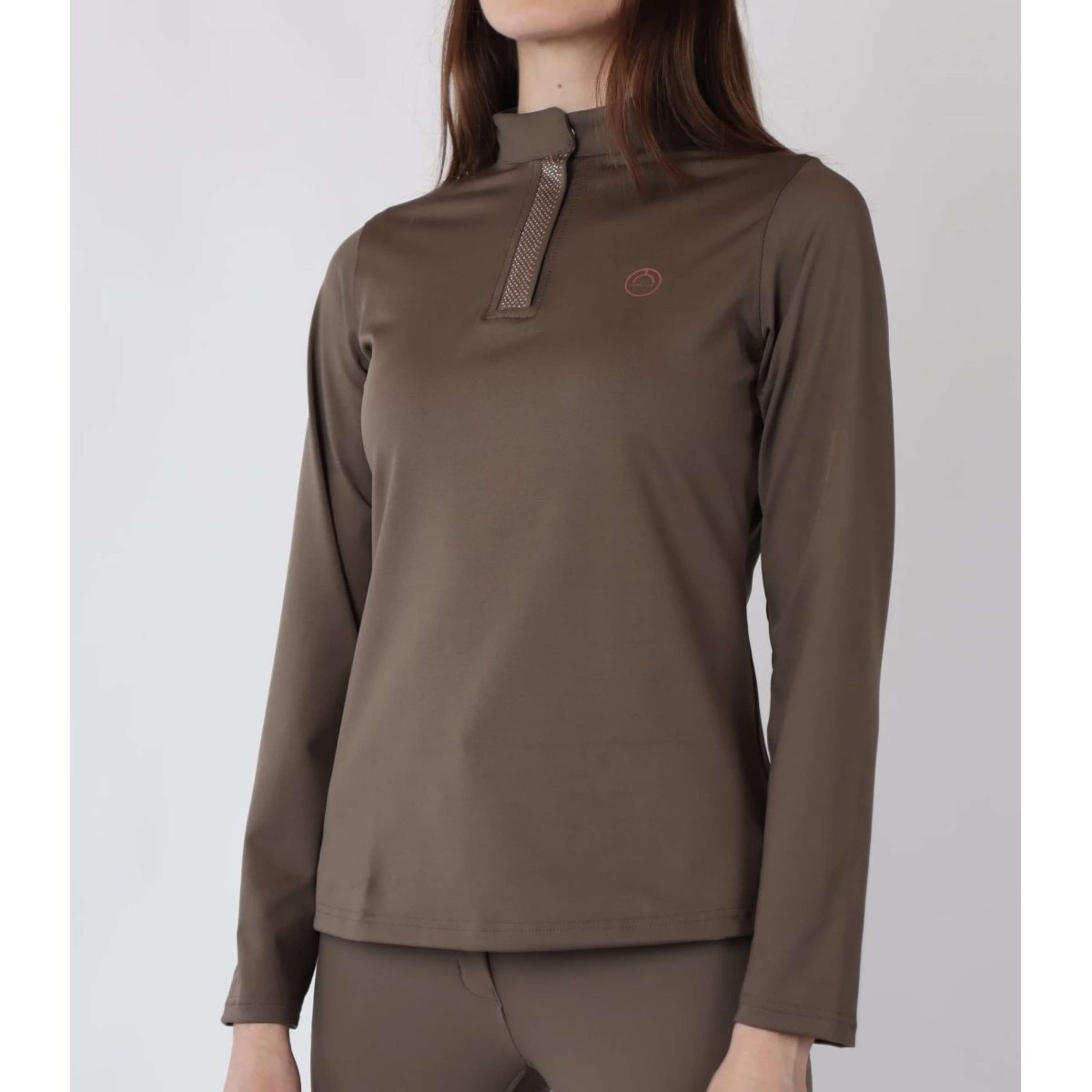 Montar Shirt Briella Rosegold Crystals LangeMouwen Mud