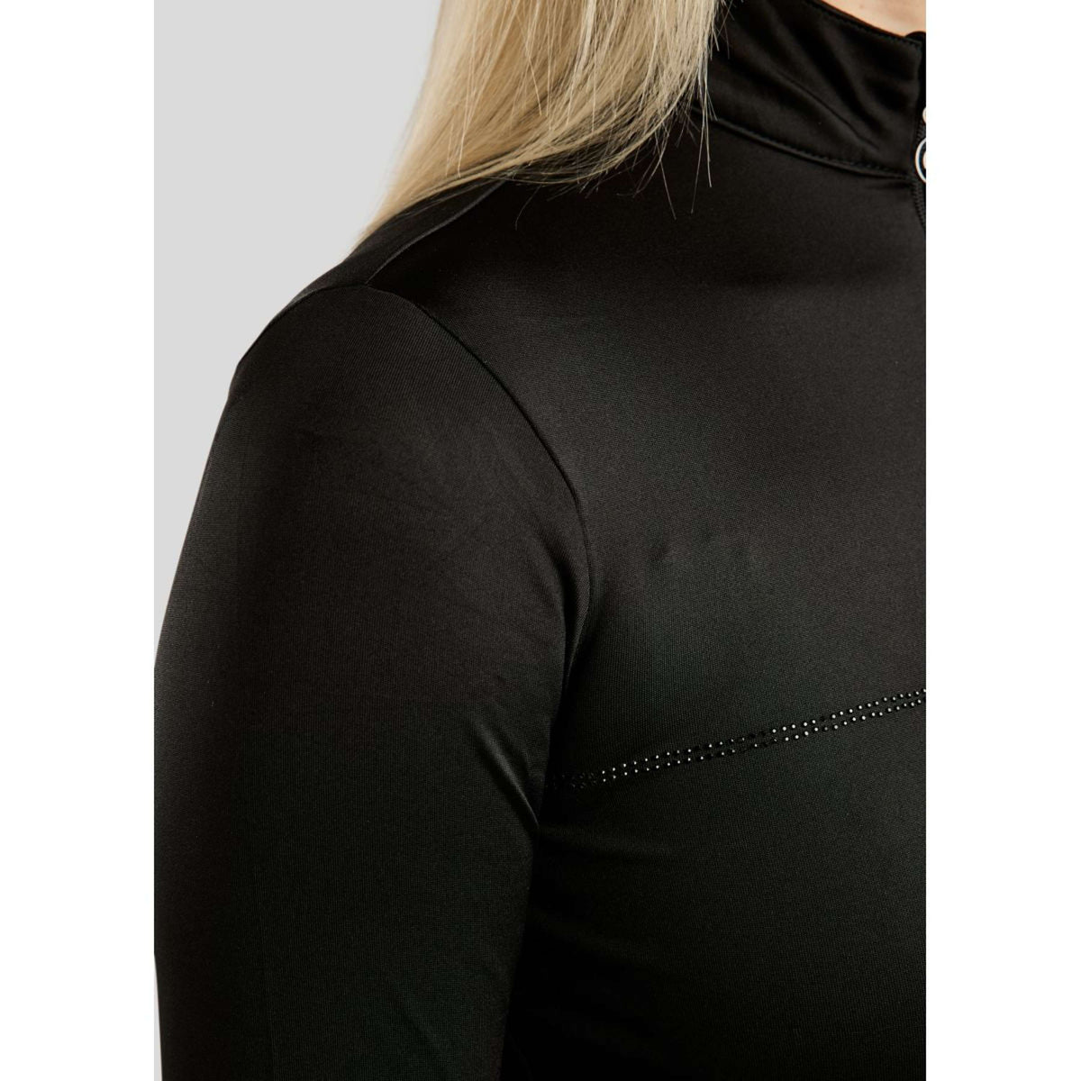 Montar Shirt MoAviana Crystal Logo Curve Lange Ärmel Schwarz