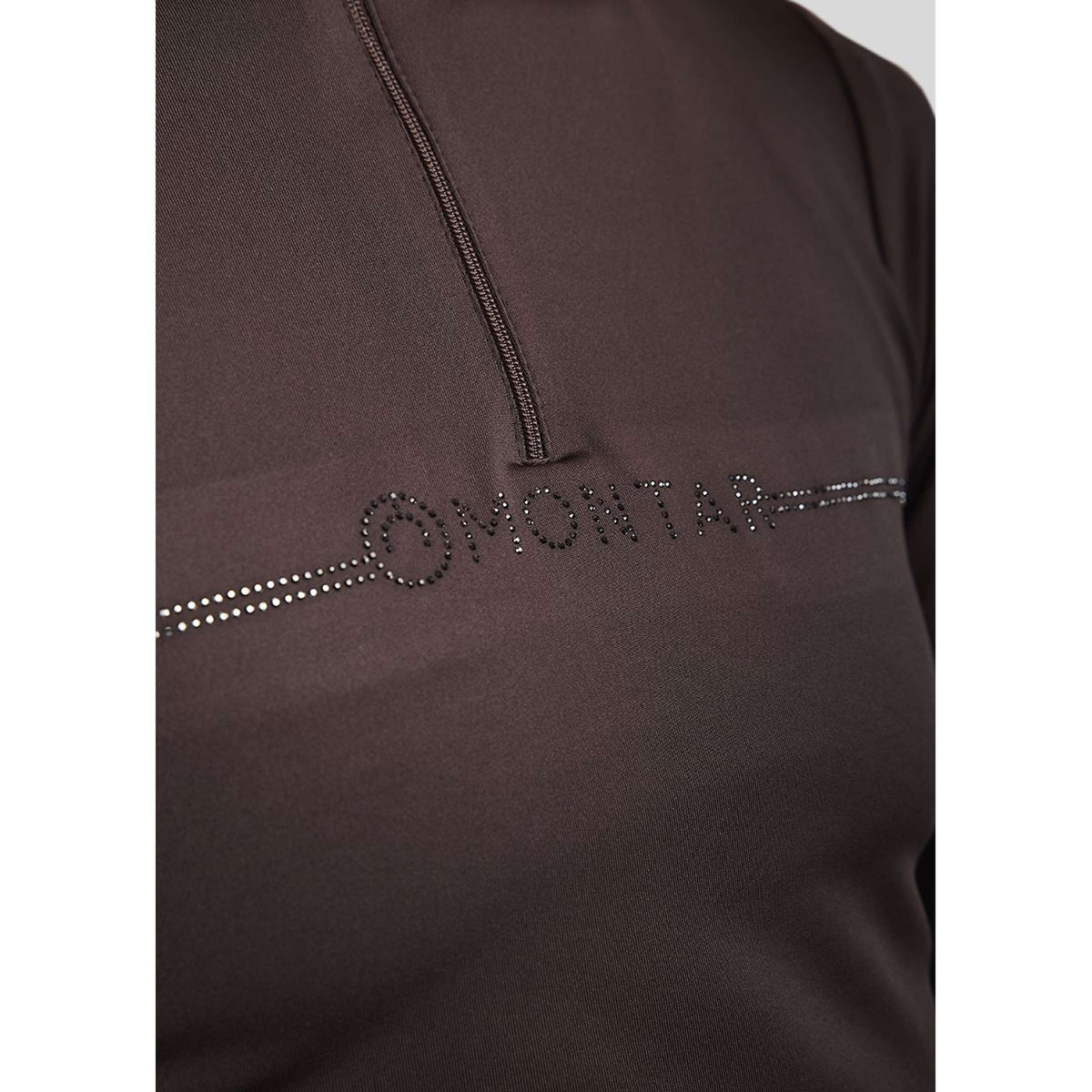 Montar Shirt MoAviana Crystal Logo Lange Ärmel Braun