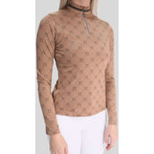 Montar Shirt MoAvina Monogram Caviar Crystal Deco Lange Ärmel Latte