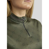 Montar Shirt MoAvina Monogram Caviar Crystal Deco Lange Ärmel Pine Green