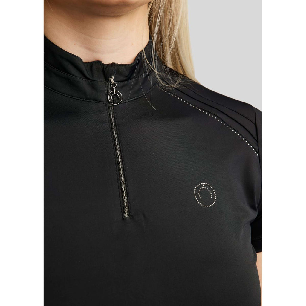 Montar Poloshirt MoPearl Pintuck Schwarz