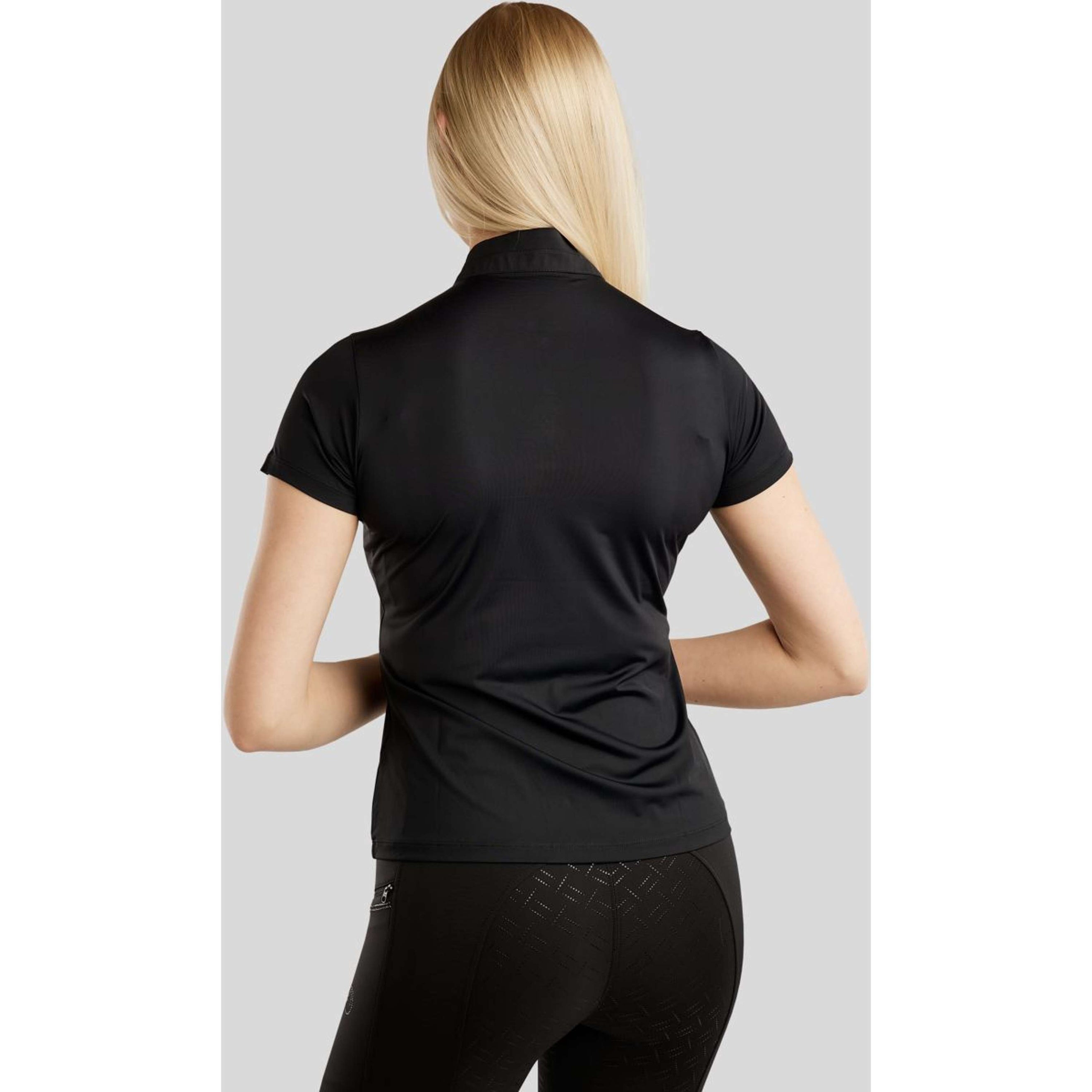 Montar Poloshirt MoPearl Pintuck Schwarz Montar Poloshirt MoPearl Pintuck Schwarz