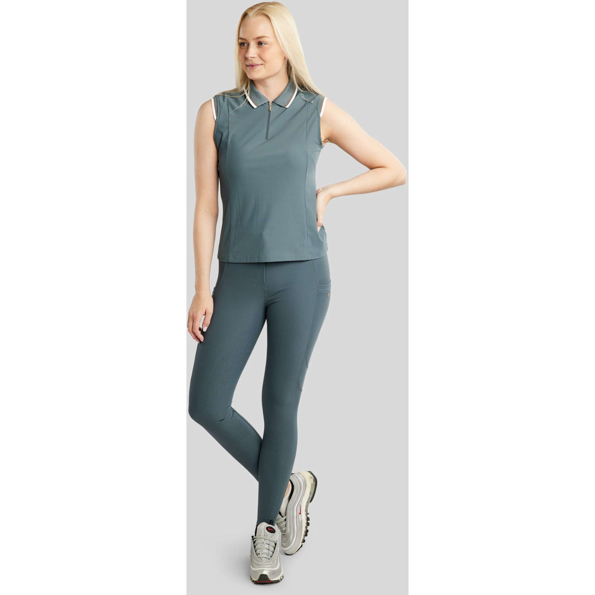 Montar Poloshirt MoOttilia Ärmellos Dark Slate