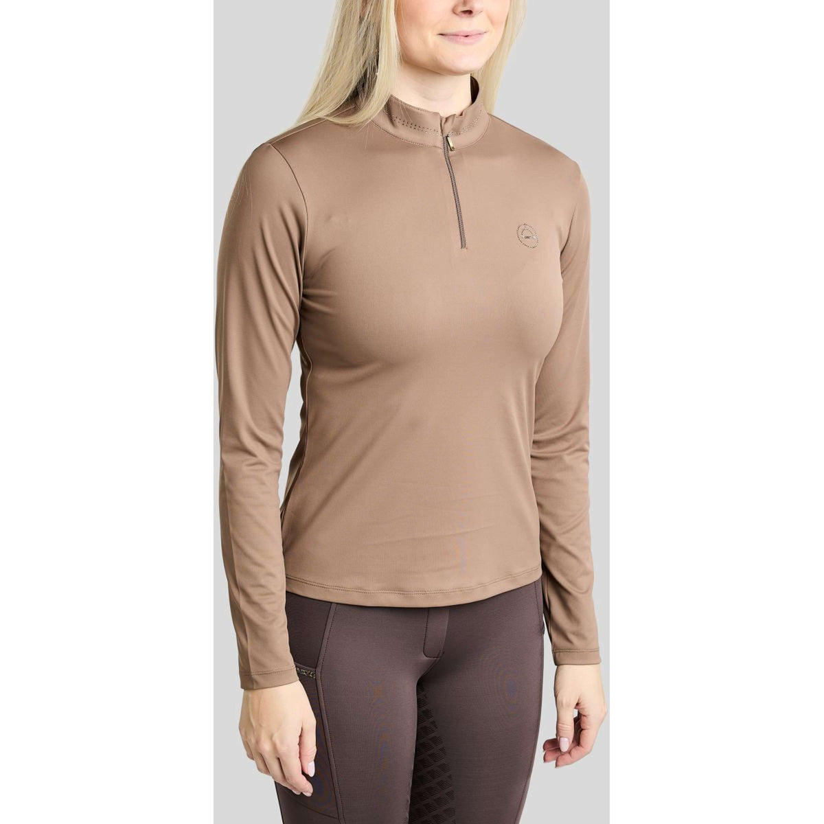 Montar Shirt MoEverline Golden Quartz Crystals Lange Ärmel Nougat Brown