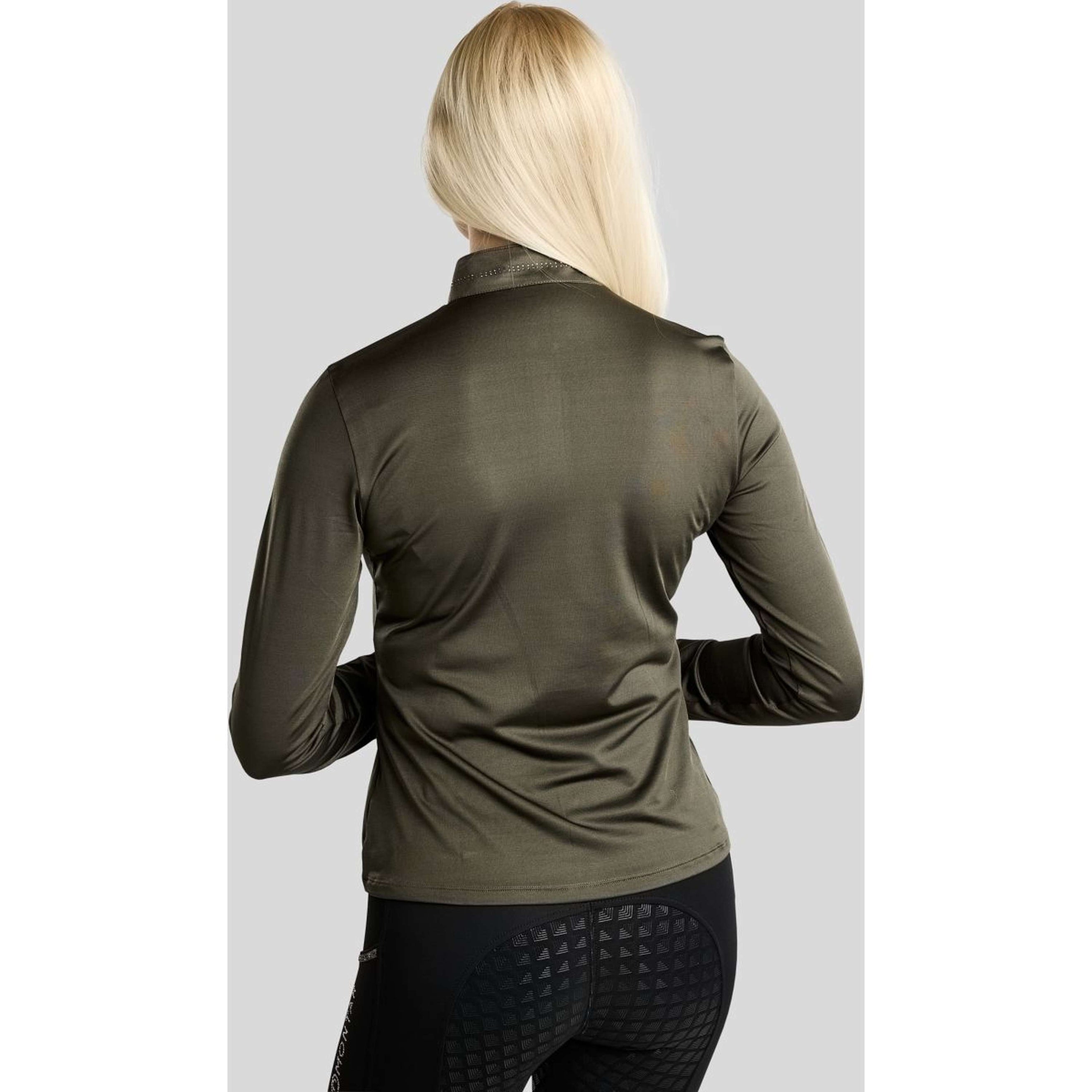 Montar Shirt MoEverline Golden Quartz Crystals Lange Ärmel Forest Green