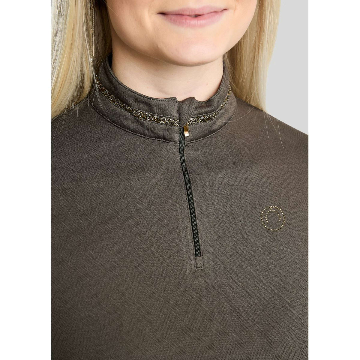 Montar Shirt MoEkta Jacquard Pattern Golden Quartz Lange Ärmel Forest Green