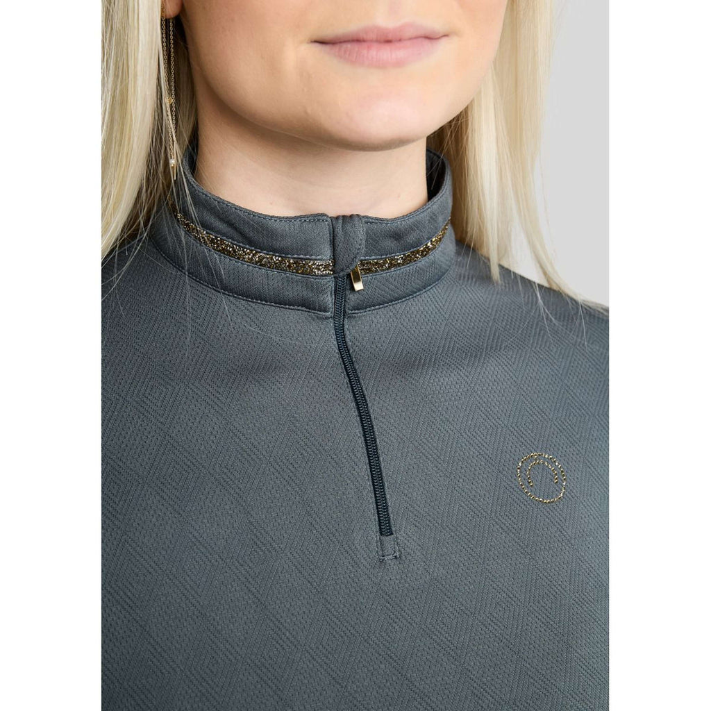 Montar Shirt MoEkta Jacquard Pattern Golden Quartz Lange Ärmel Dark Slate