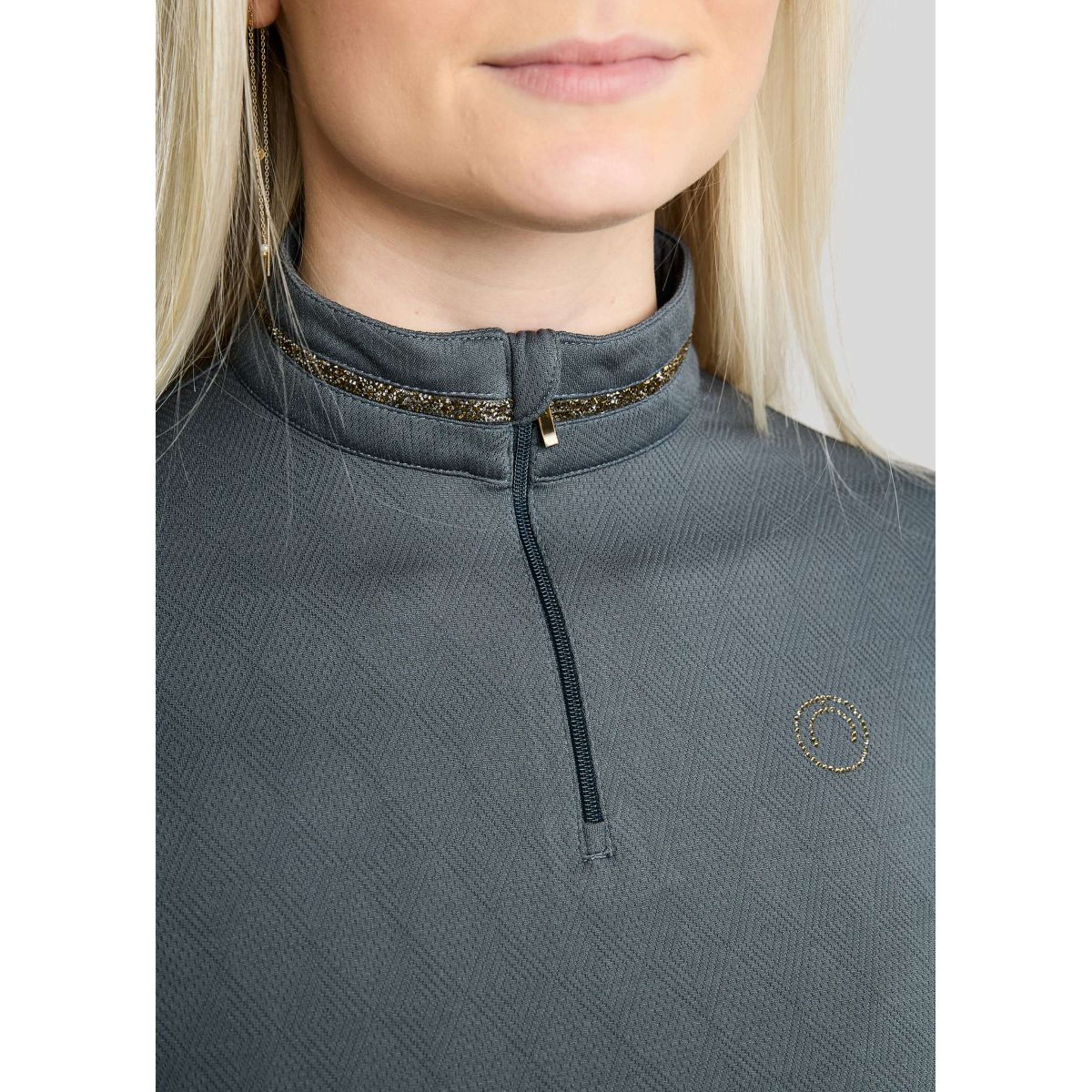 Montar Shirt MoEkta Jacquard Pattern Golden Quartz Lange Ärmel Dark Slate