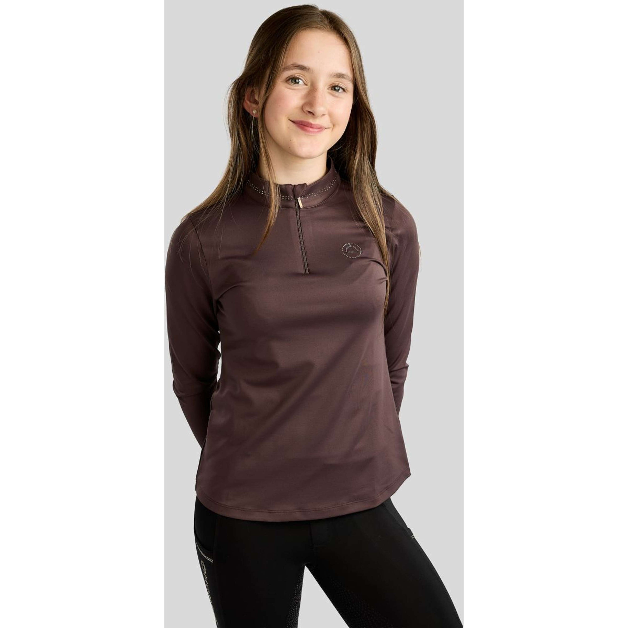 Montar Shirt MoEverline Golden Quartz Crystals Kids Lange Ärmel Black Peony