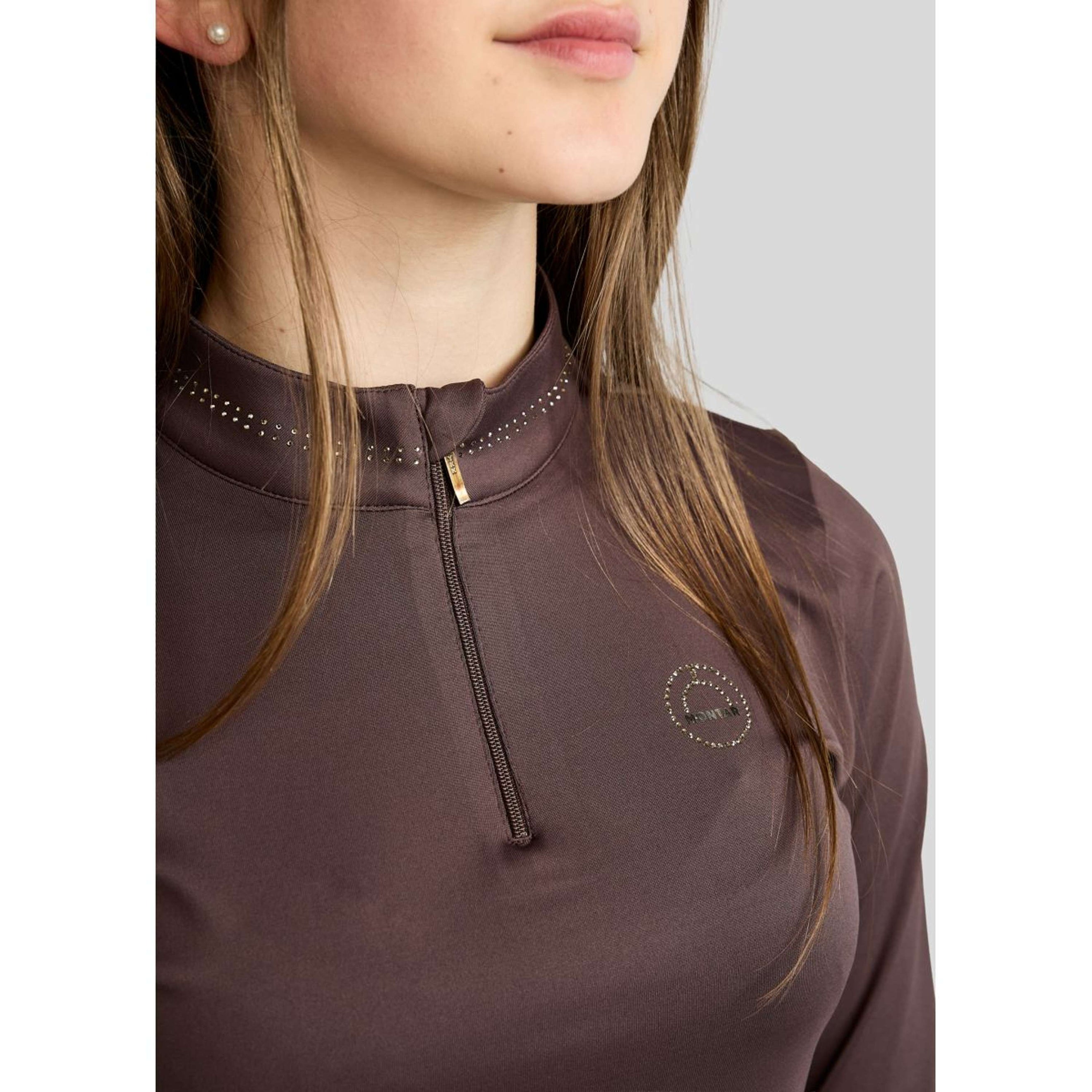 Montar Shirt MoEverline Golden Quartz Crystals Kids Lange Ärmel Black Peony