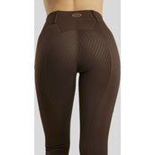 Rebel Reitleggings Beltloops Rosegold Crystals Full Grip Braun