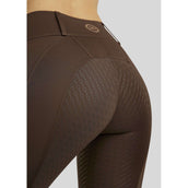 Rebel Reitleggings Beltloops Rosegold Crystals Full Grip Braun