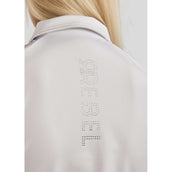 Rebel Ärmeloss Shirt Tone in Tone Crystals Weiß