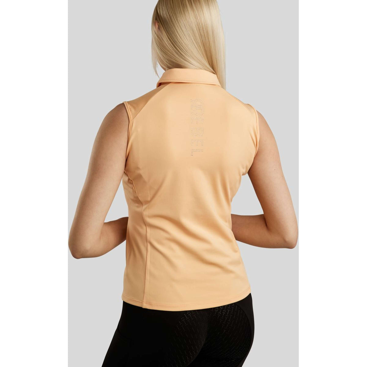 Rebel Ärmeloss Shirt Tone in Tone Crystals Peachy Rebel