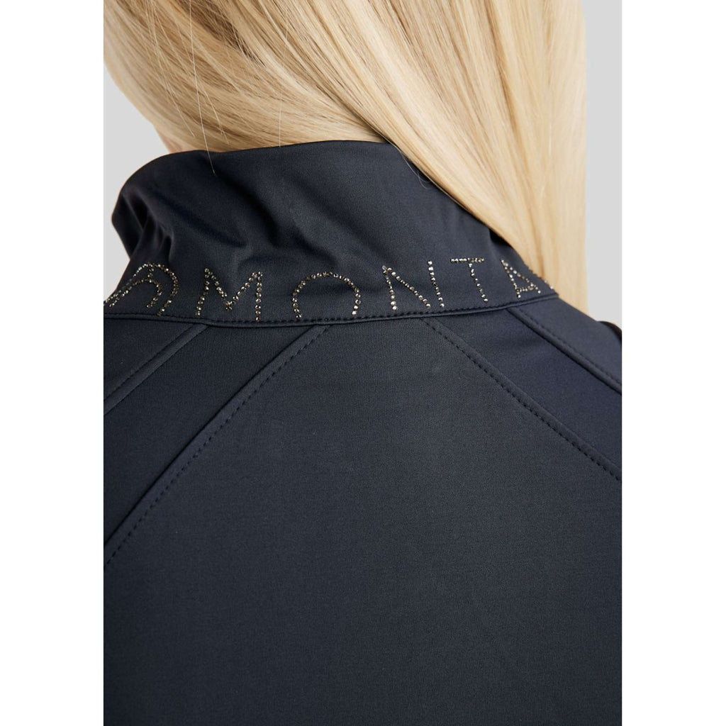 Montar Jack MoPearl Pintuck Gun Metal Crystals Navy