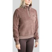 Montar Pullover MoEbba Q-Zip Teddy Pile Golden Quartz Nougat Brown