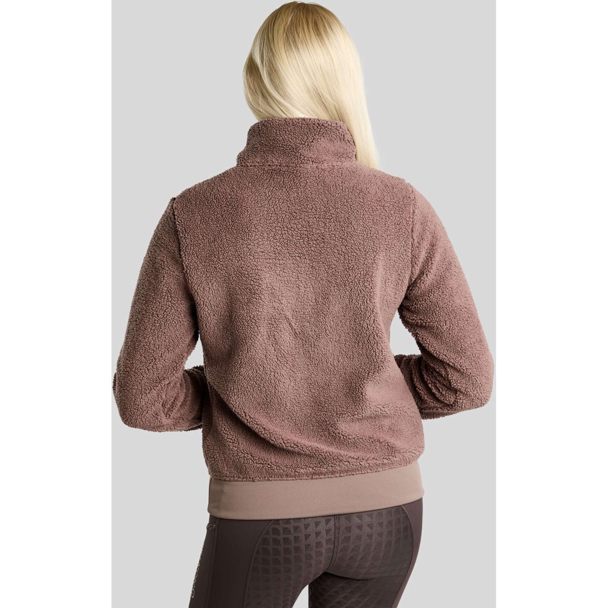 Montar Pullover MoEbba Q-Zip Teddy Pile Golden Quartz Nougat Brown