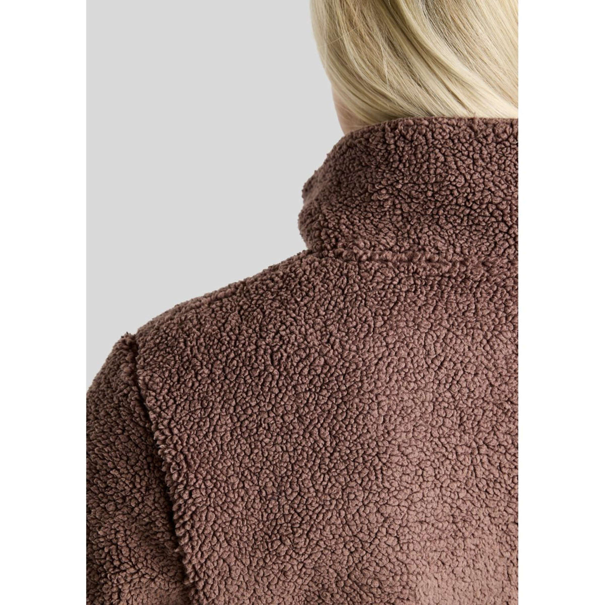 Montar Pullover MoEbba Q-Zip Teddy Pile Golden Quartz Nougat Brown