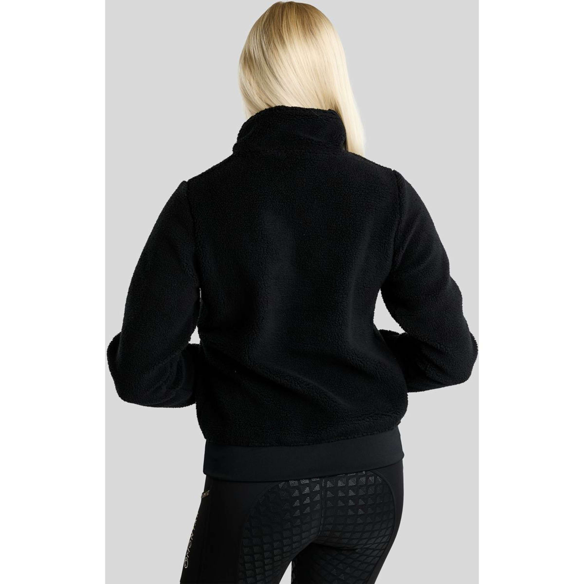 Montar Pullover MoEbba Q-Zip Teddy Pile Golden Quartz Schwarz