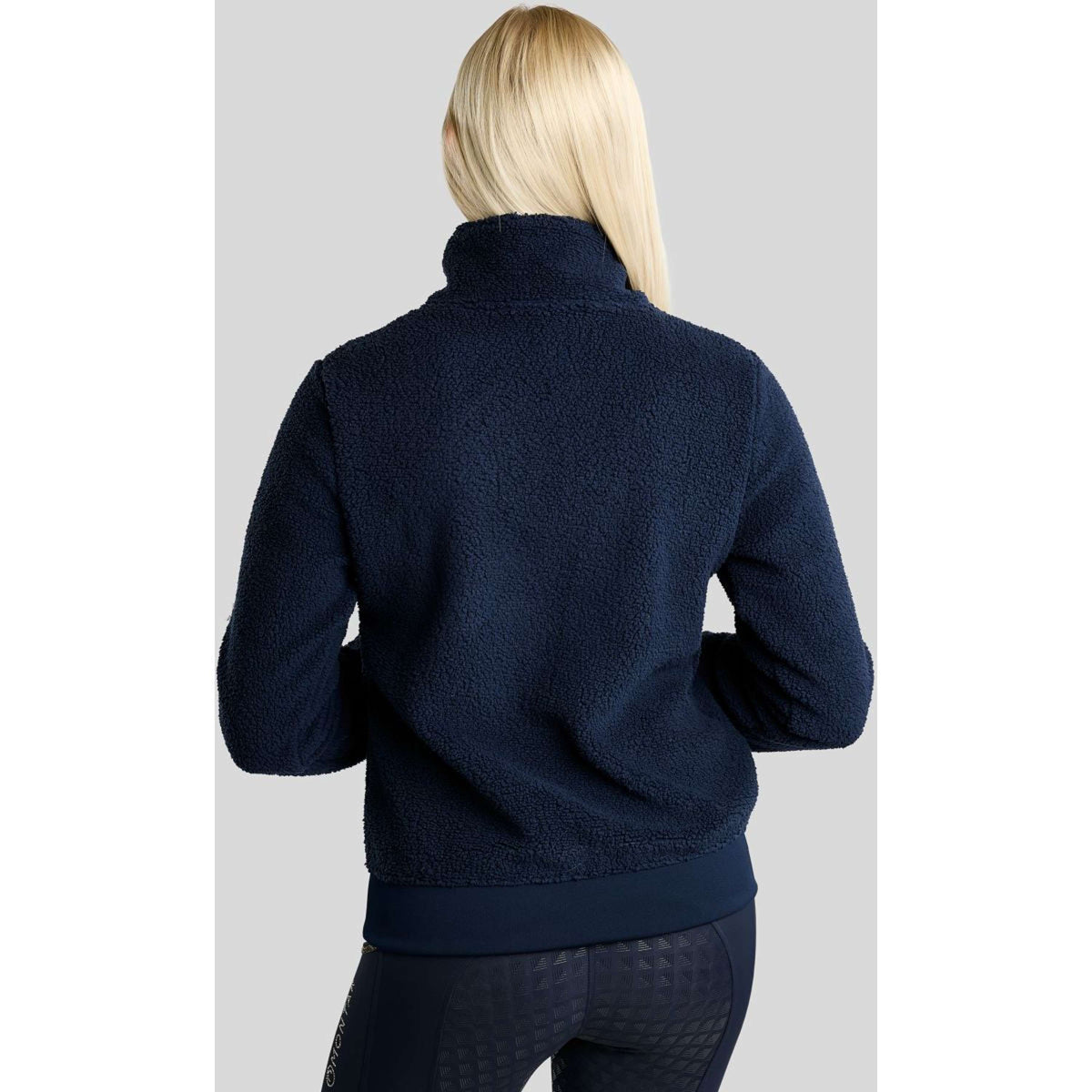 Montar Pullover MoEbba Q-Zip Teddy Pile Golden Quartz Navy