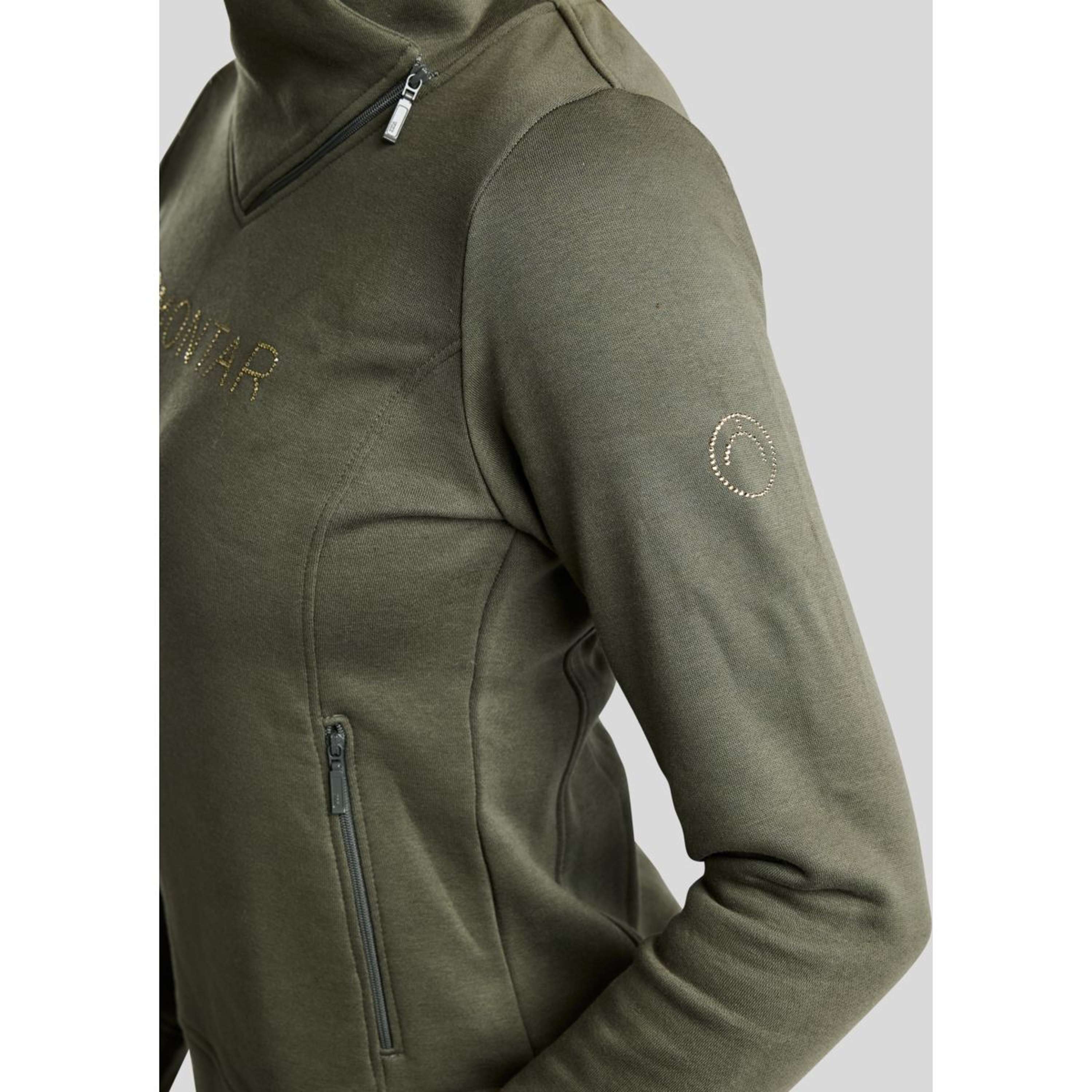 Montar Pullover MoNaja High Collar Golden Quartz Crystals Forest Green