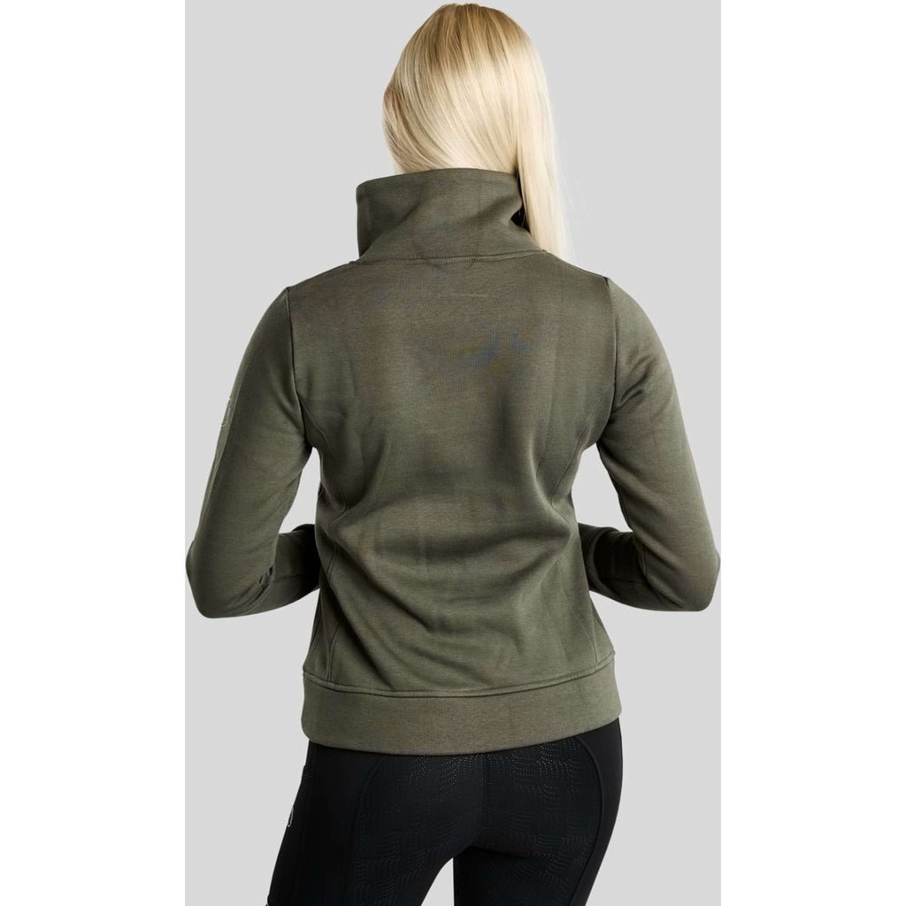 Montar Pullover MoNaja High Collar Golden Quartz Crystals Forest Green