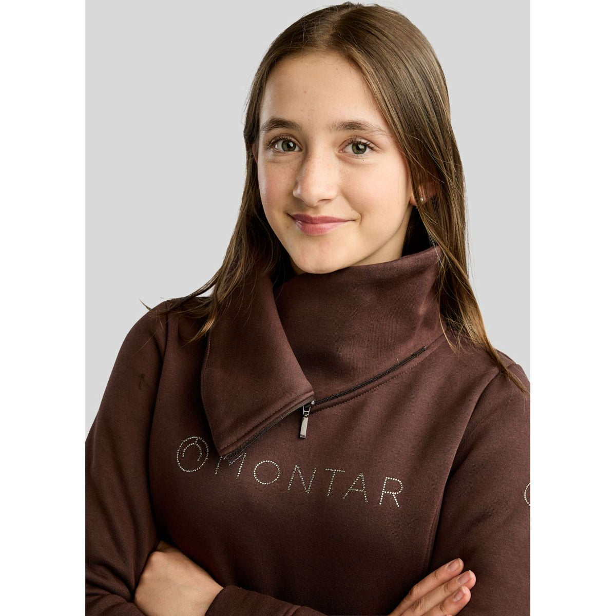 Montar Pullover MoNaja High Collar Golden Quartz Crystals Black Peony