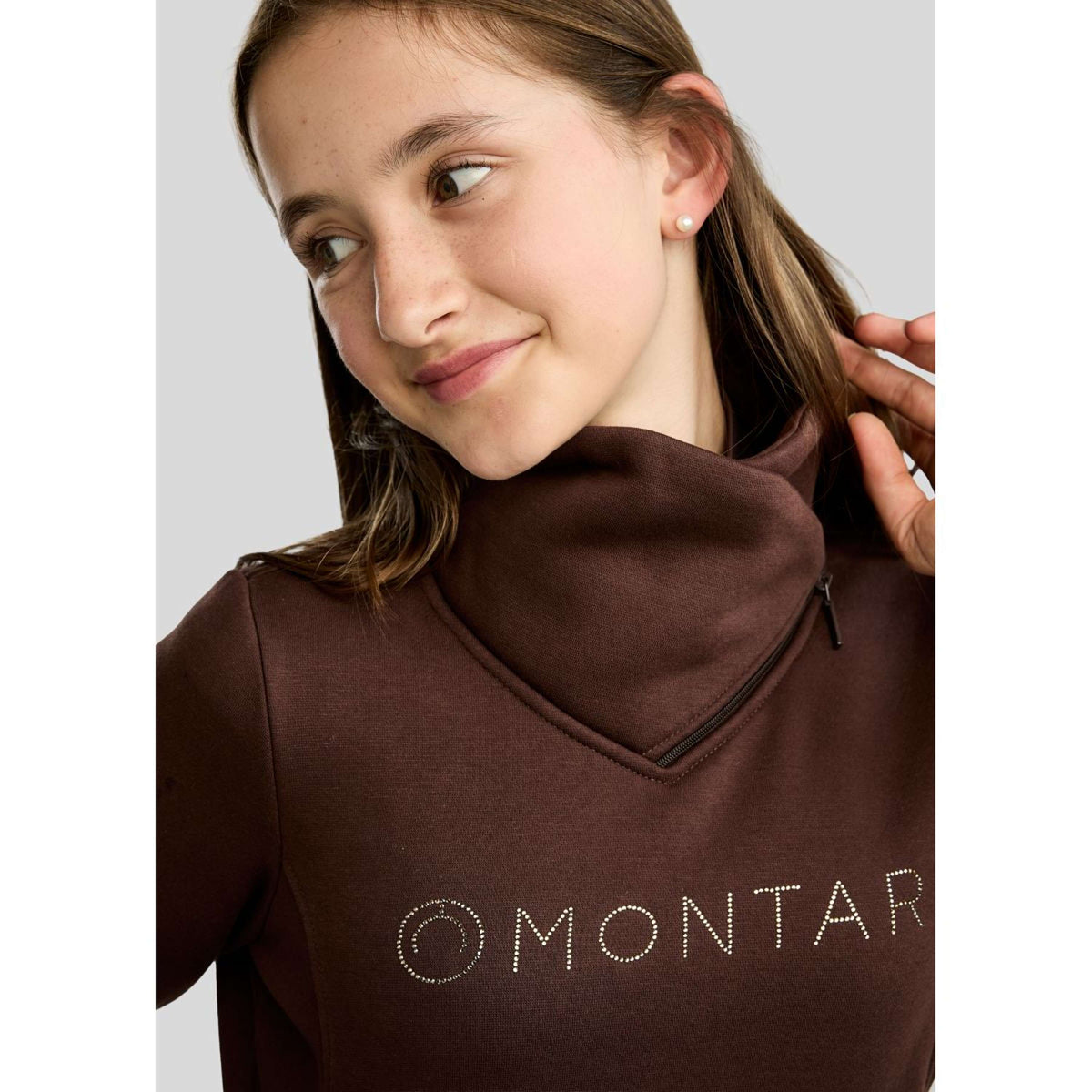 Montar Pullover MoNaja High Collar Golden Quartz Crystals Black Peony