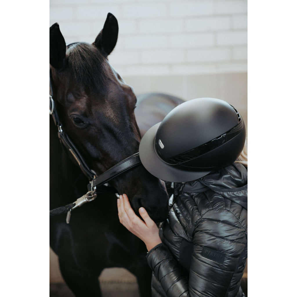 Pikeur Reithelm AirLuxe Pure Langer Schirm Schwarz
