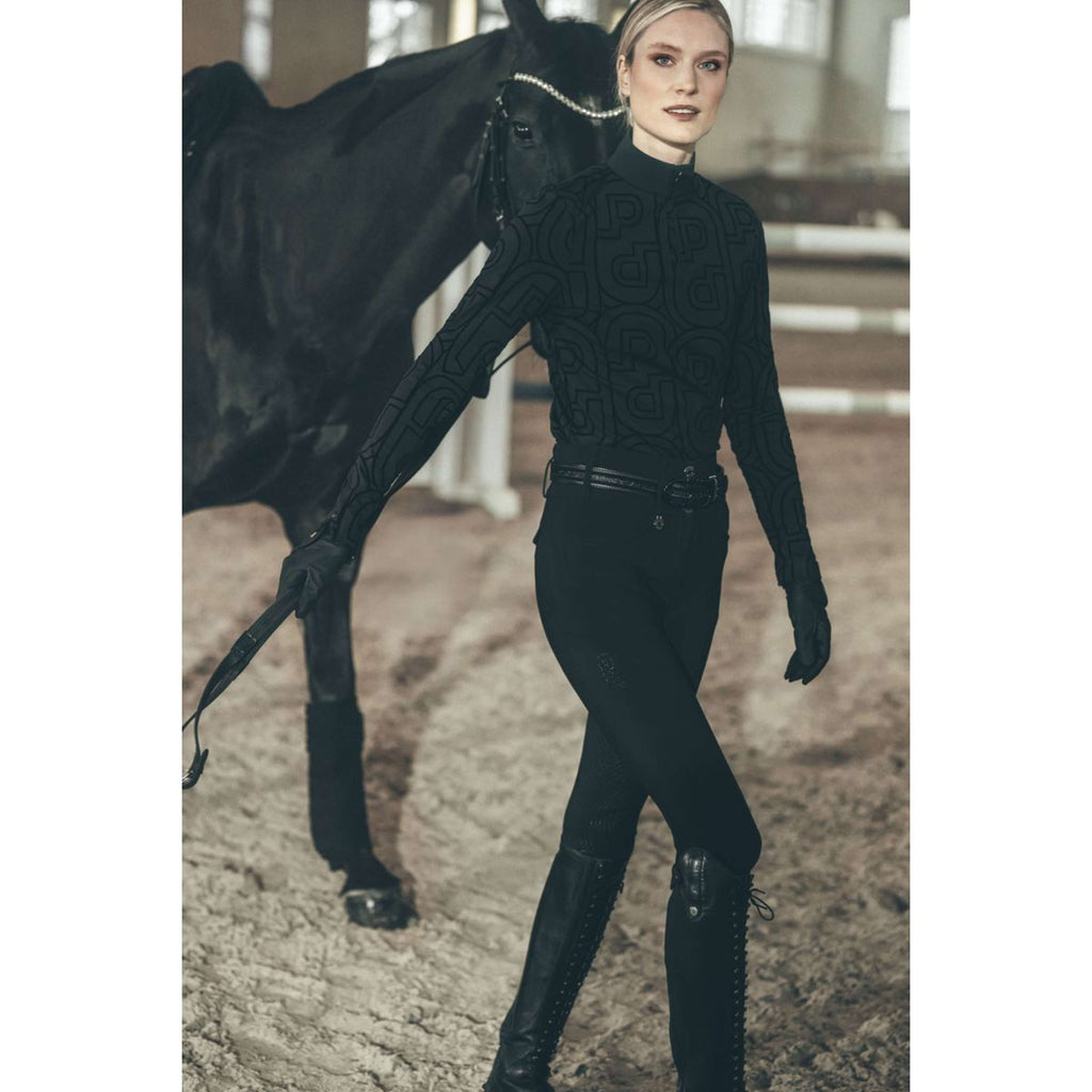 Pikeur Shirt Zip Print Selection AW26 Lange Ärmel Schwarz