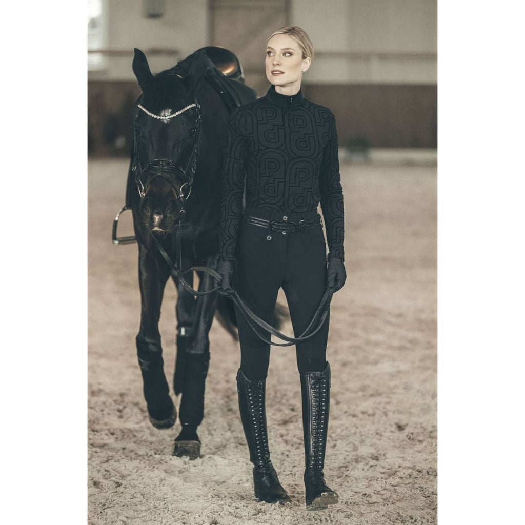 Pikeur Shirt Zip Print Selection AW26 Lange Ärmel Schwarz