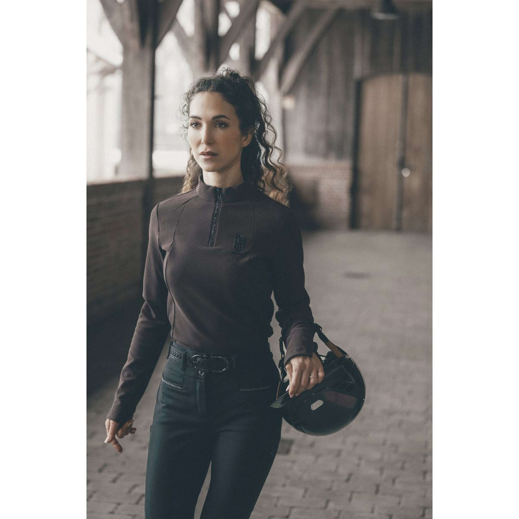 Pikeur Shirt Zip Rip Selection AW26 Lange Ärmel Schokoladen Braun