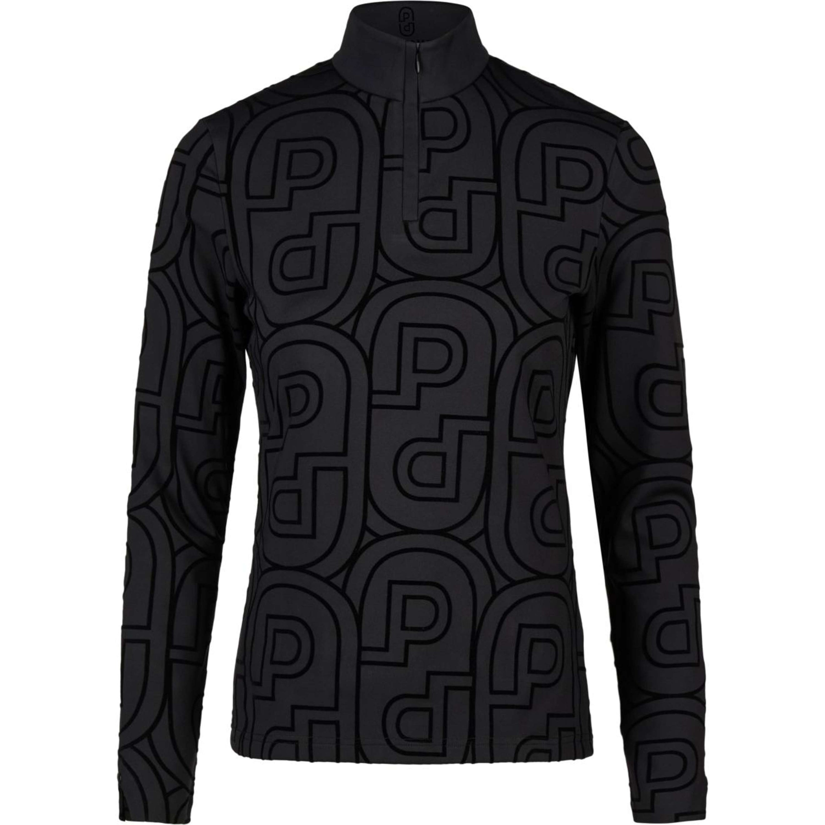 Pikeur Shirt Zip Print Selection AW26 Lange Ärmel Schwarz