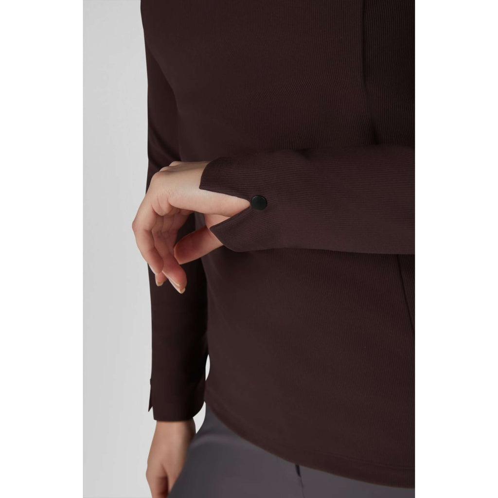 Pikeur Shirt Zip Rip Selection AW26 Lange Ärmel Schokoladen Braun
