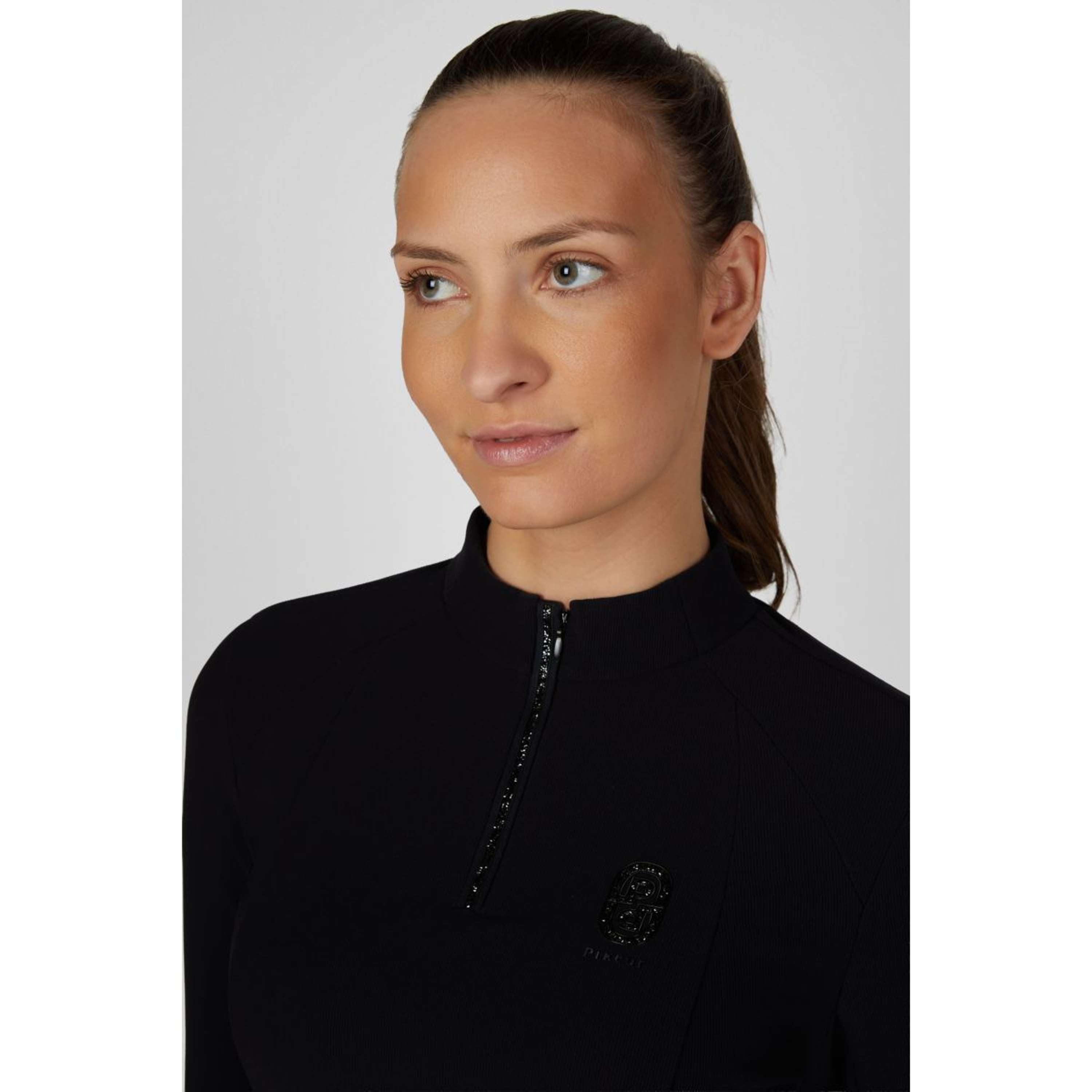 Pikeur Shirt Zip Rip Selection AW26 Lange Ärmel Schwarz