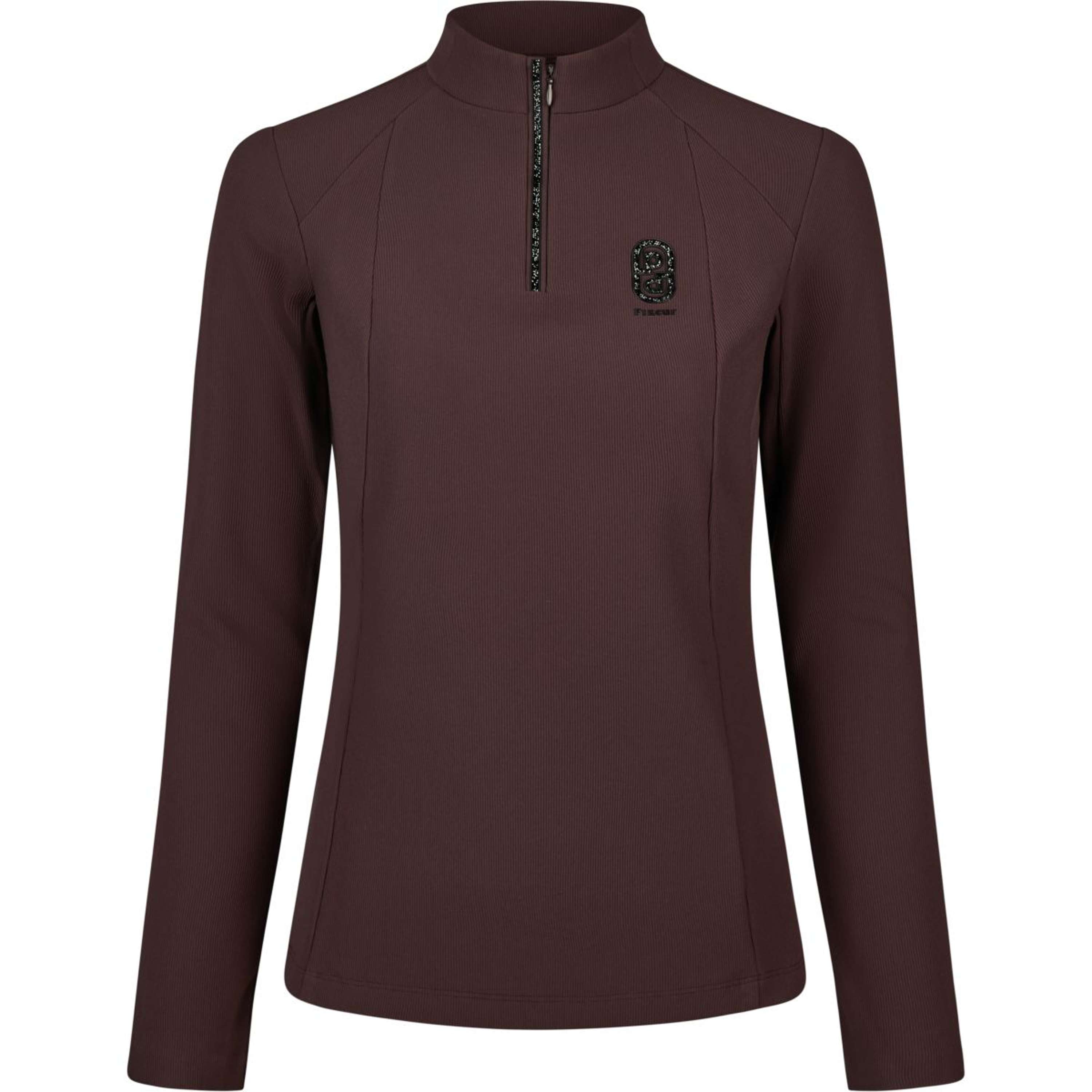 Pikeur Shirt Zip Rip Selection AW26 Lange Ärmel Schokoladen Braun