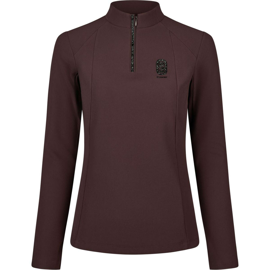 Pikeur Shirt Zip Rip Selection AW26 Lange Ärmel Schokoladen Braun