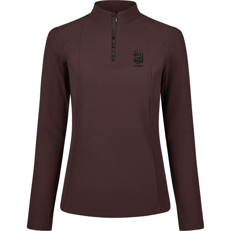 Pikeur Shirt Zip Rip Selection AW26 Lange Ärmel Schokoladen Braun