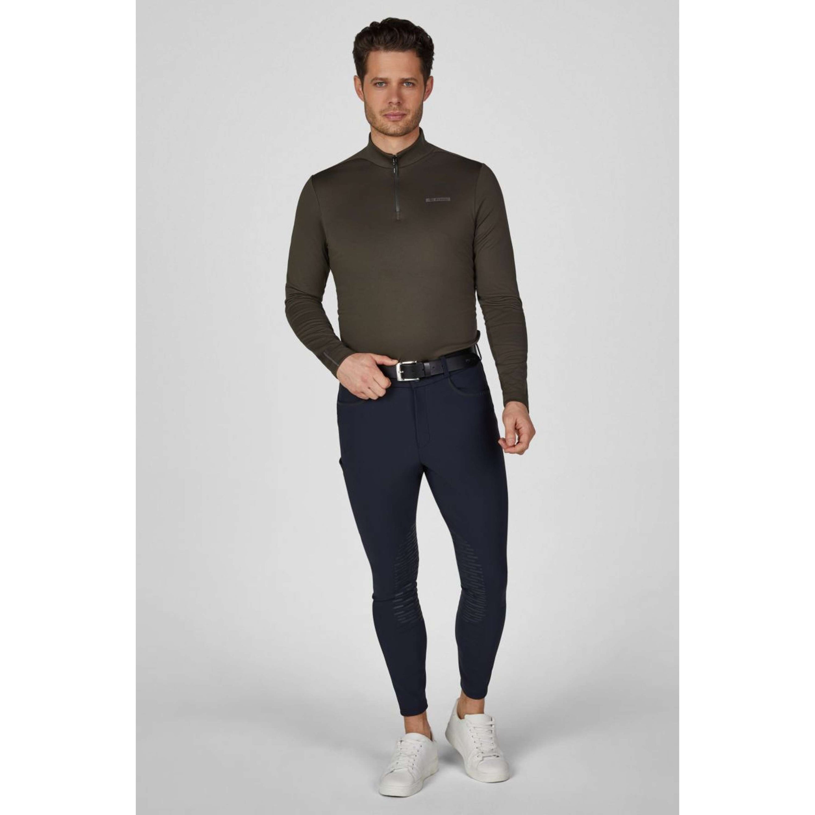 Pikeur Shirt Zip Athleisure AW26 Herren Olivgrün Pikeur Shirt Zip Athleisure AW26 Herren Olivgrün