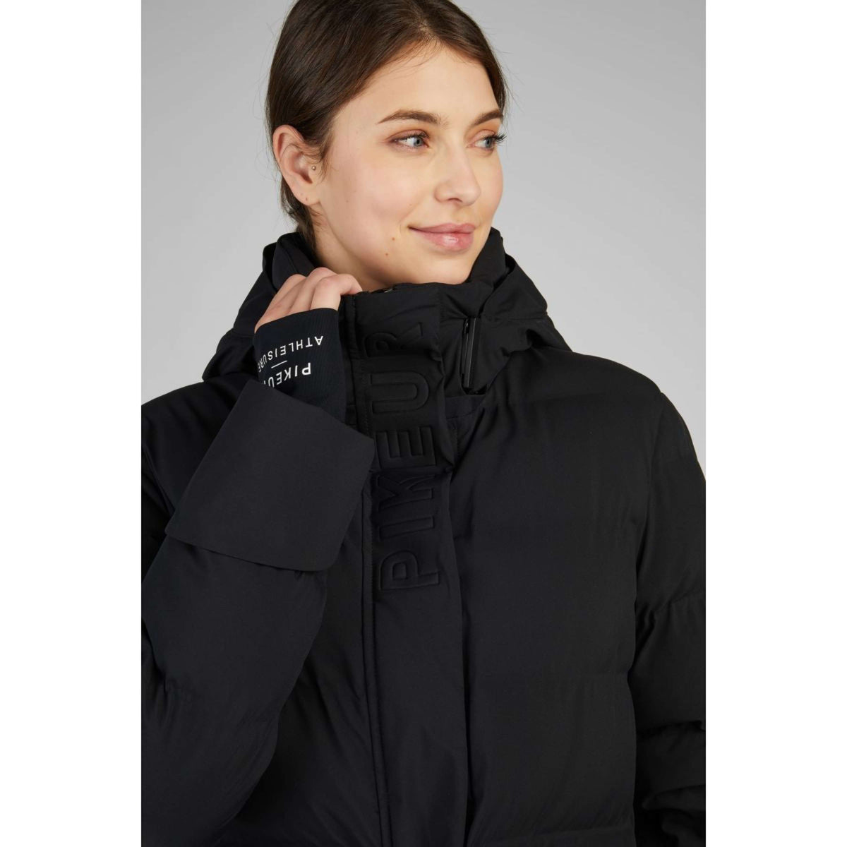 Pikeur Lange Jacke Athleisure Raincoat Schwarz