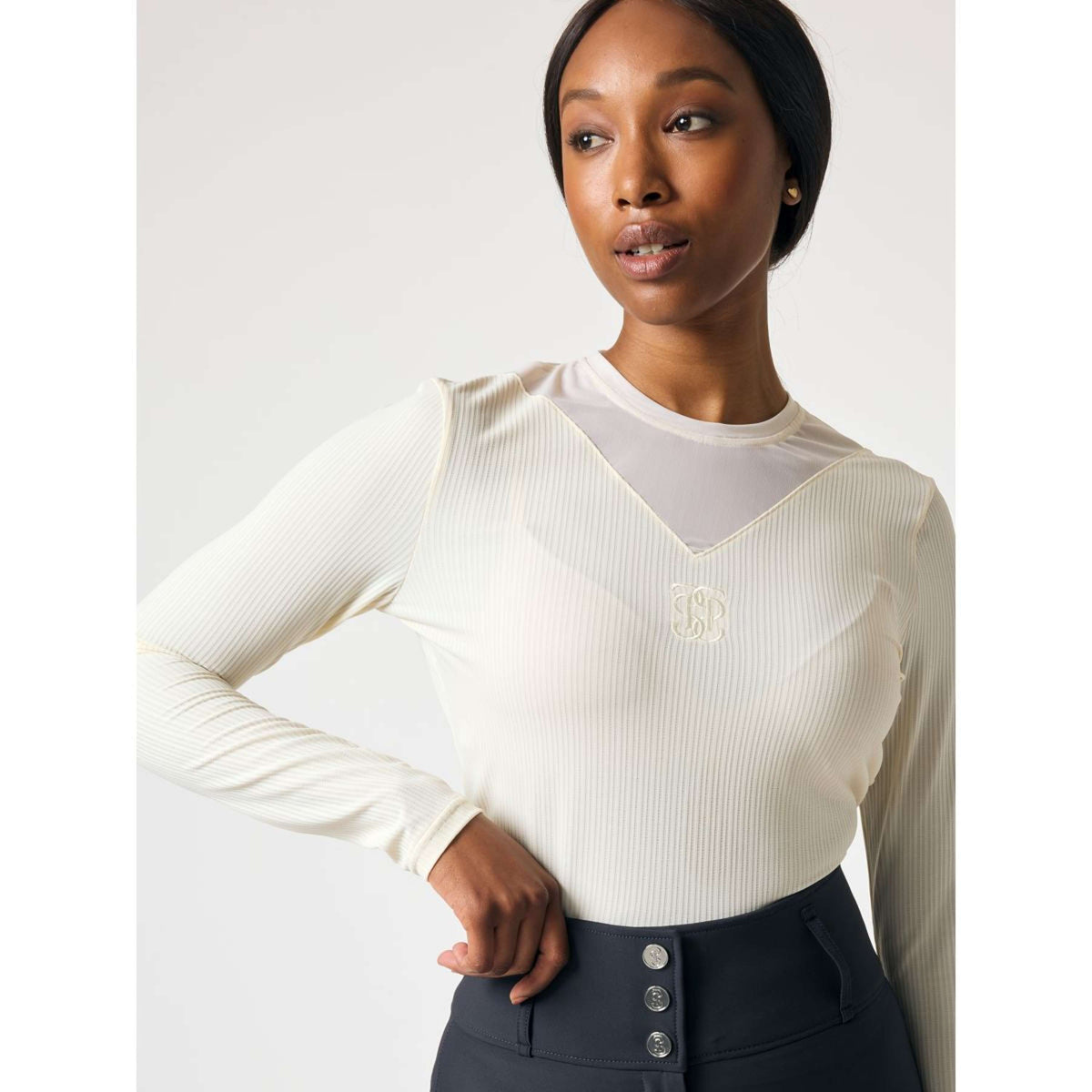 PS of Sweden Longsleeve Leandra Mesh Vanilla Beige